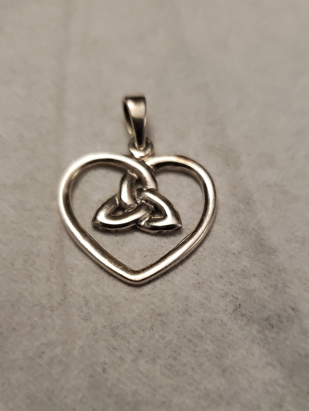 Heart Love Knot Pendant, Silver